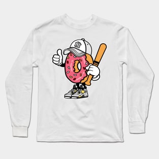 Donut Baseball Player Long Sleeve T-Shirt